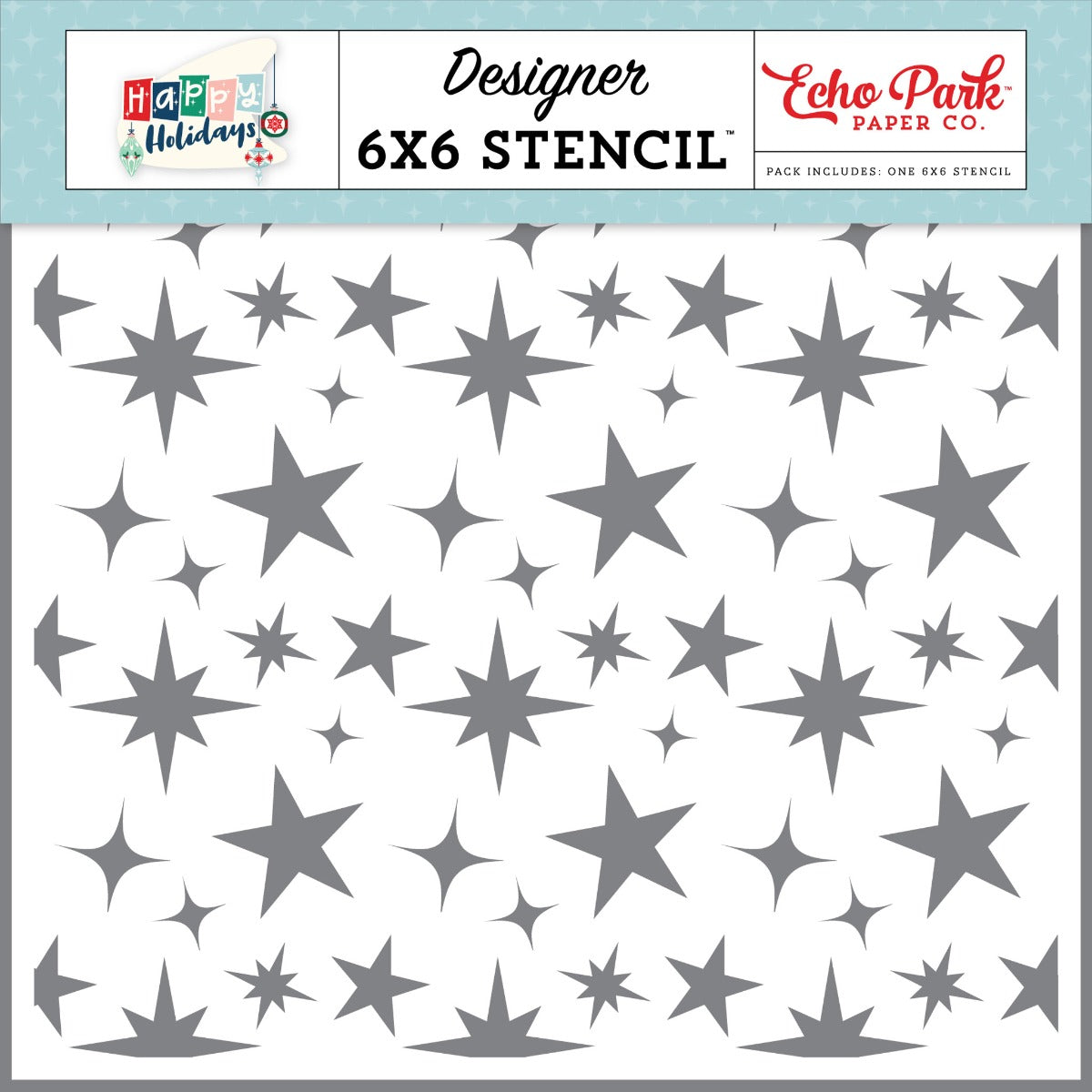 Happy Holidays What Fun Stars Stencil – Echo Park on Sale