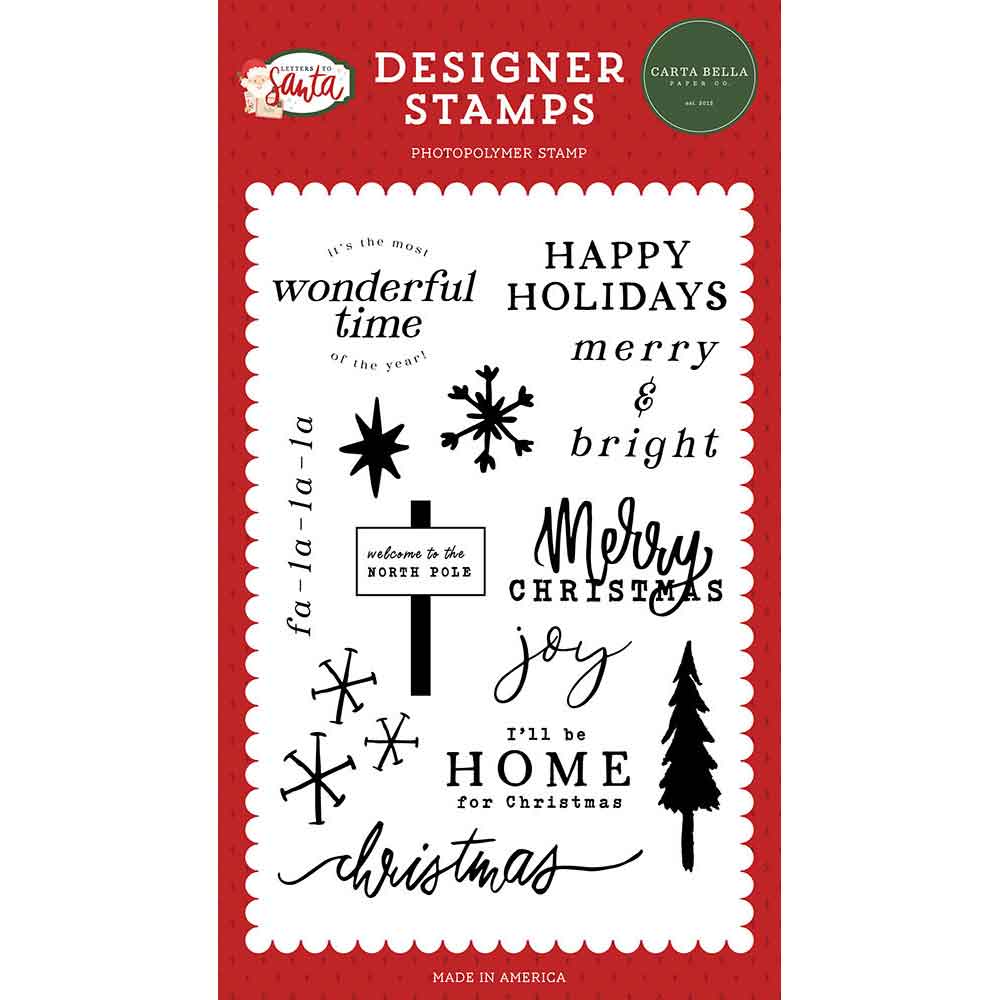 Fa La La La Stamp Set – Letters To Santa – Carta Bella on Sale