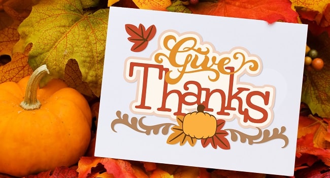 Give Thanks Card SVG Image File Download for Thanksgiving Projects on Sale