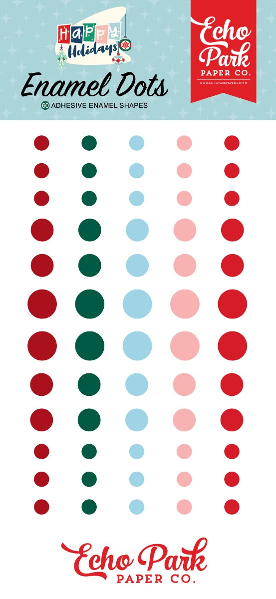 Happy Holidays Enamel Dots – Echo Park Supply