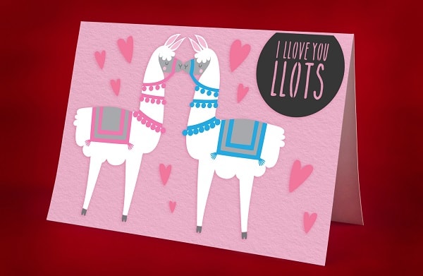 Llama Llove Valentine’s Day Card SVG Image File Download for Valentine’s Day Projects Online