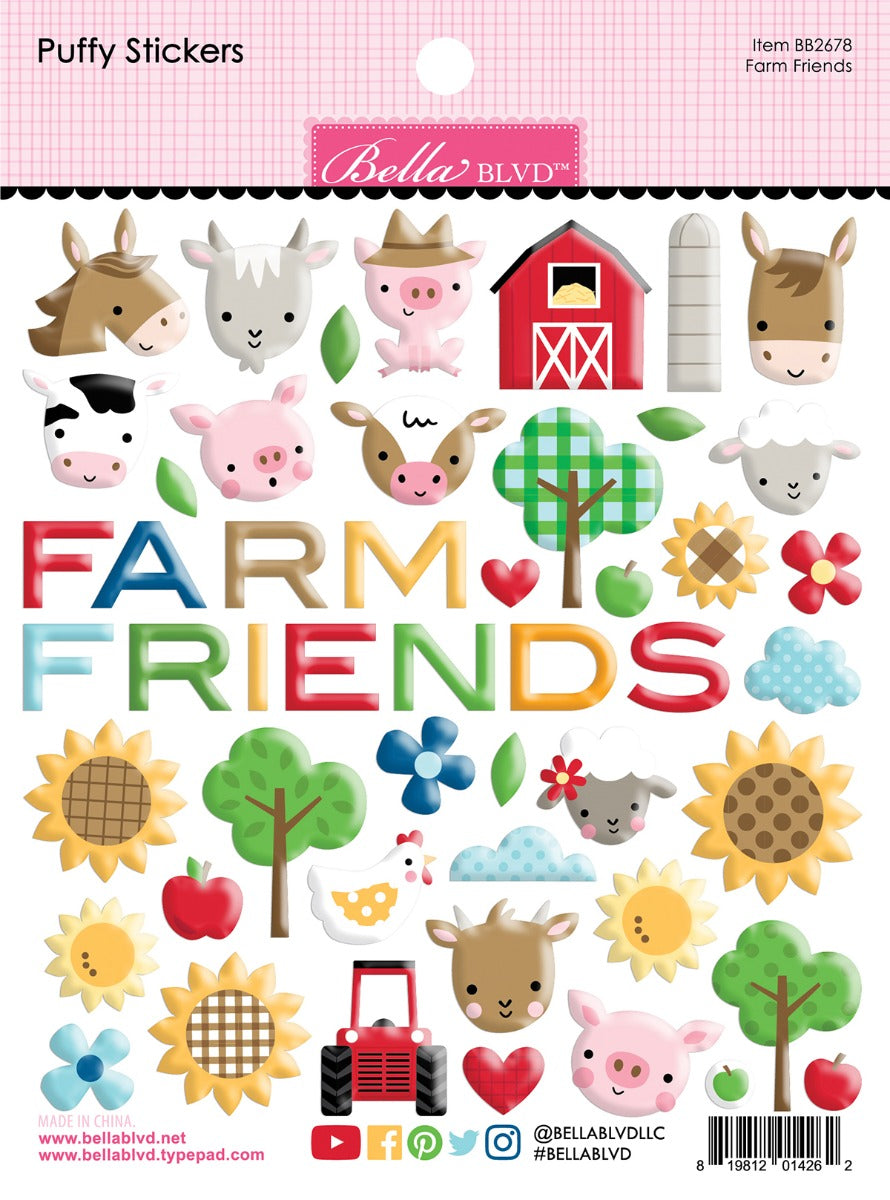Farm Friends- Puffy Stickers- EIEIO Collection- Bella Blvd Online