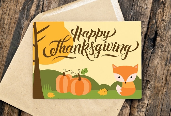 Happy Thanksgiving Greeting Card SVG Image File Download for Thanksgiving Projects Discount