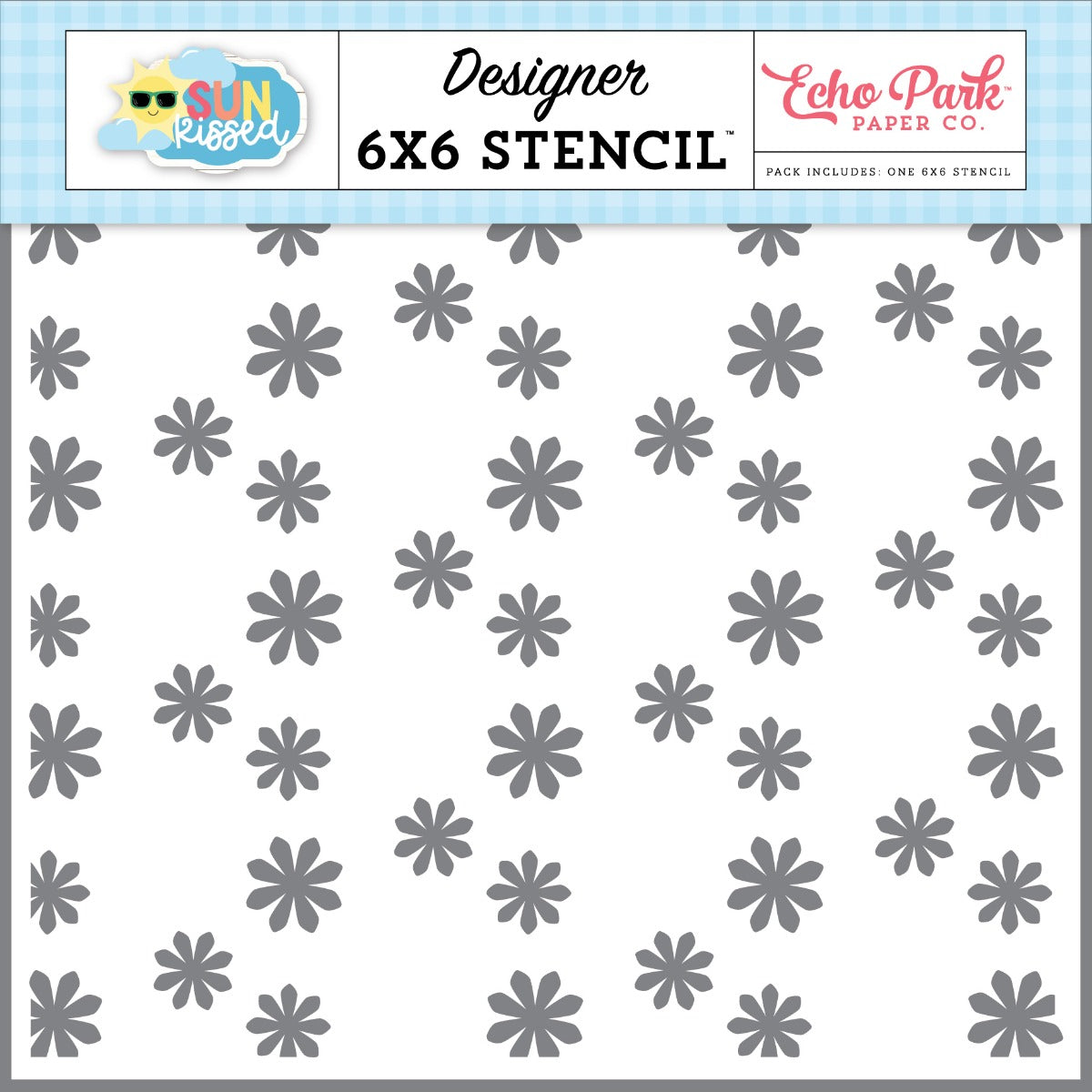 Happy Life Flowers Stencil, 6×6 – Sun Kissed Collection – Echo Park Online