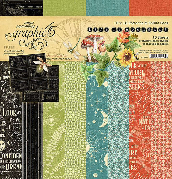 Life is Abundant 12″ x 12″ Patterns & Solids Paper Pack – Graphic 45 Online now