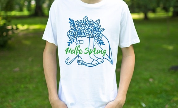 Hello Spring T-shirt SVG Image File Download for Craft Projects Online Sale