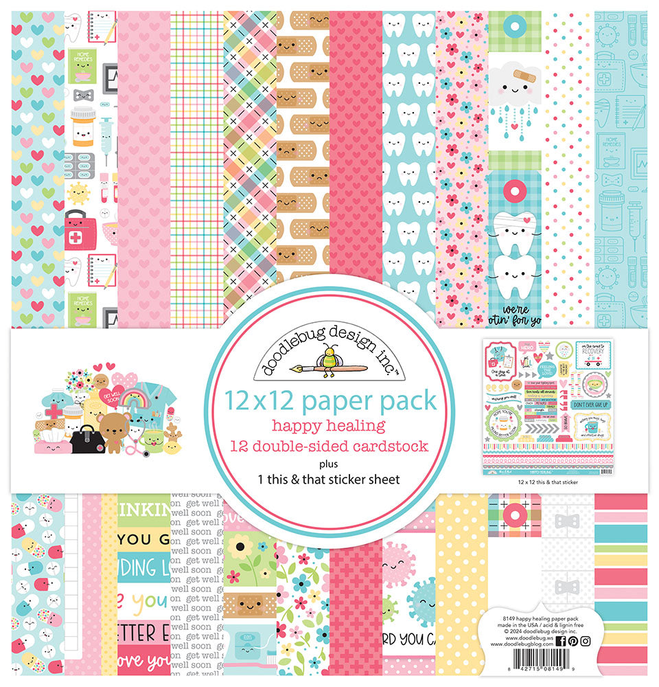 Happy Healing 12″ x 12″ Paper Pack – Doodlebug Design Online Sale