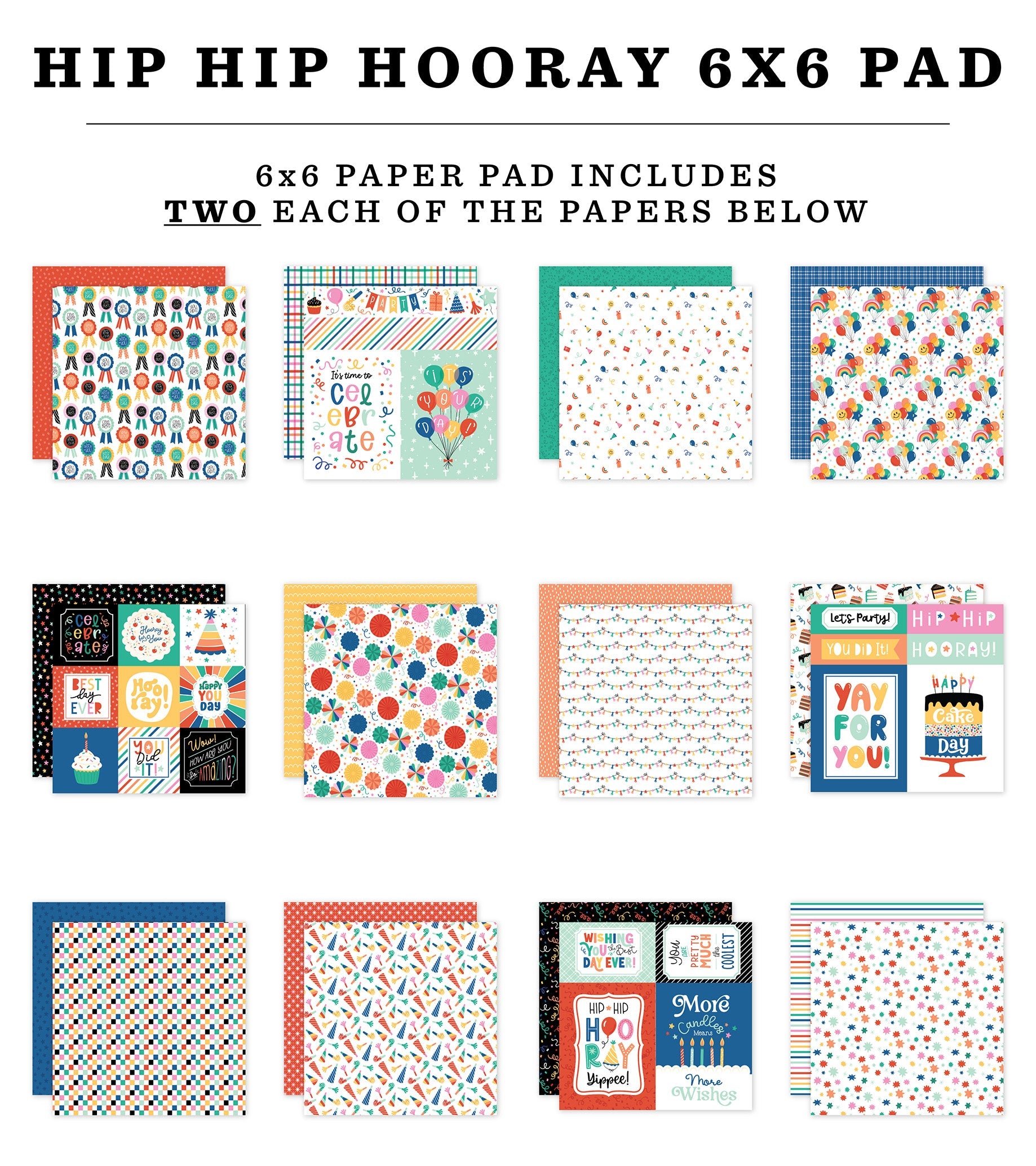Hip Hip Hooray 6″ x 6″ Paper Pad – Echo Park Online Sale