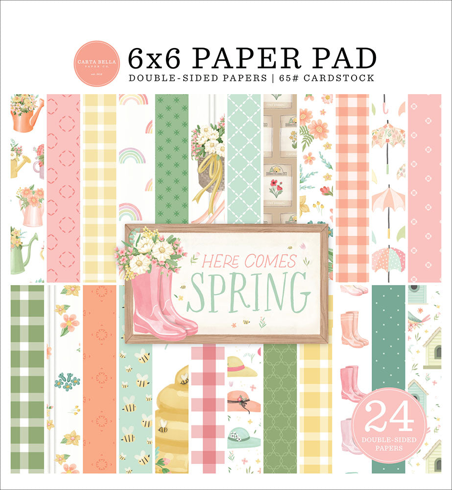 Here Comes Spring 6″ x 6″ Paper Pad – Carta Bella on Sale
