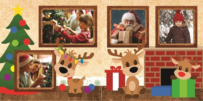 Festive Reindeer Scrapbook Fun SVG Image File Download for Christmas Projects Sale