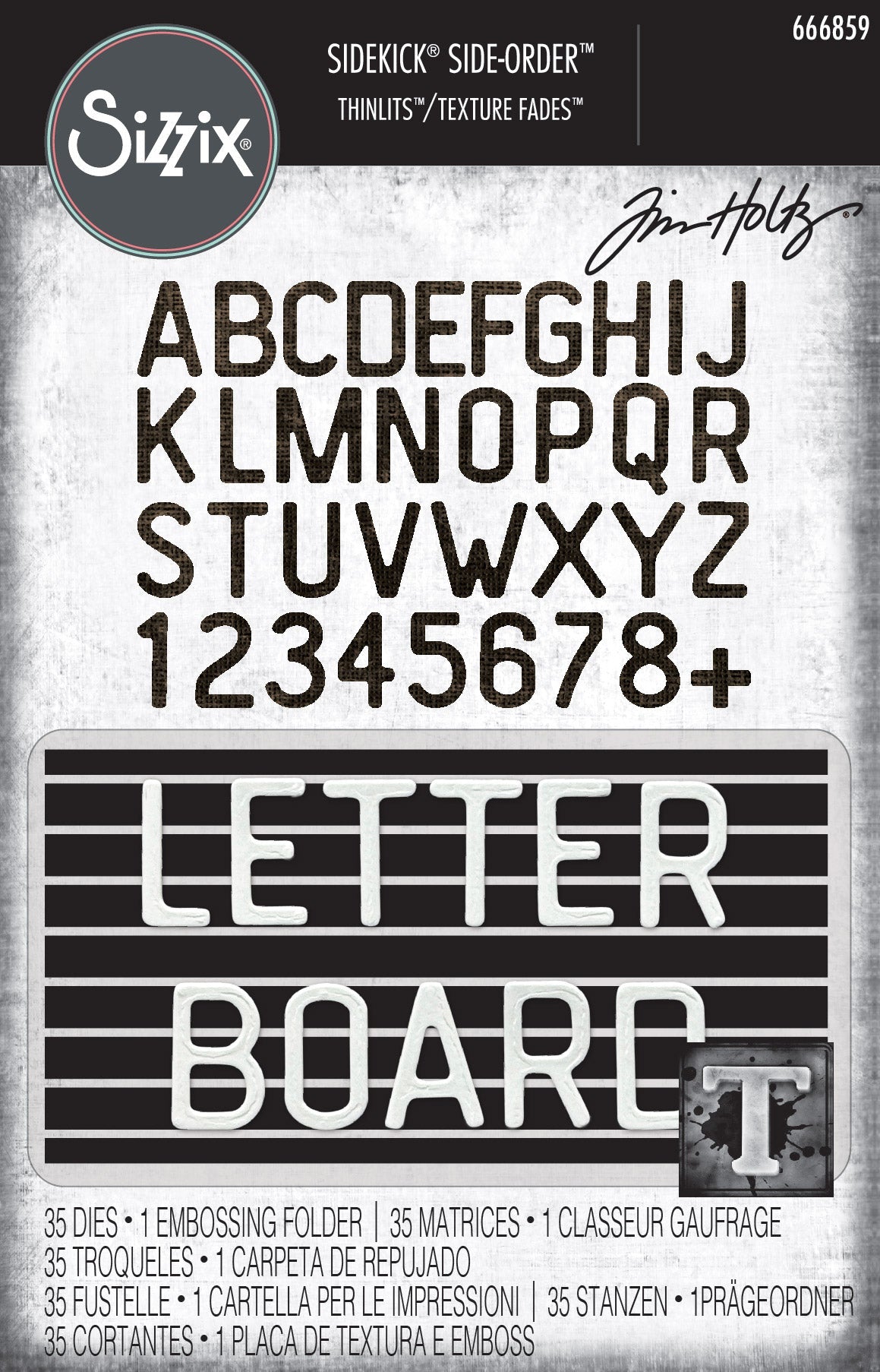 Letterboard Thinlits Dies w/ Folder Set – Vault: Sidekick Side-Order – Tim Holtz – Sizzix Sale