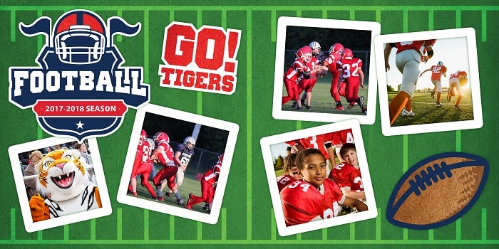 Football Season Scrapbook Layout SVG Image File Download for Craft Projects Online Hot Sale