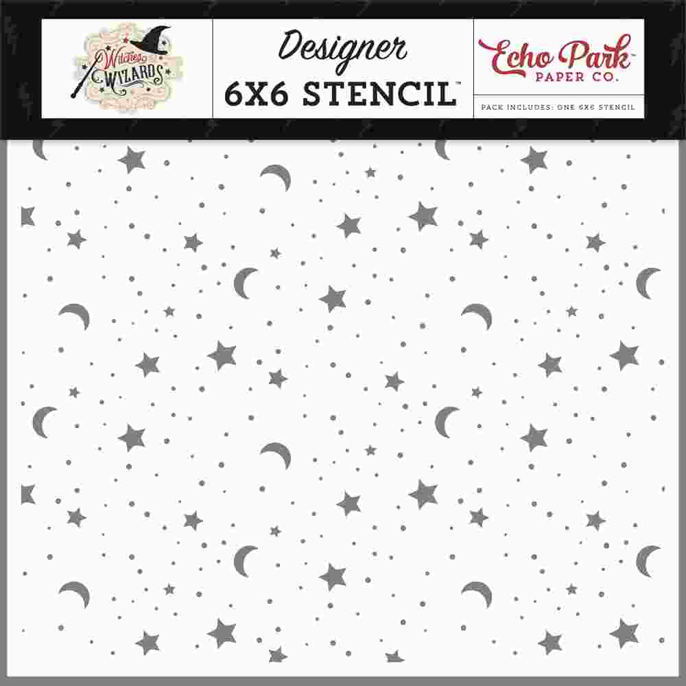 Enchanting Sky Stencil – Witches & Wizards – Echo Park Hot on Sale