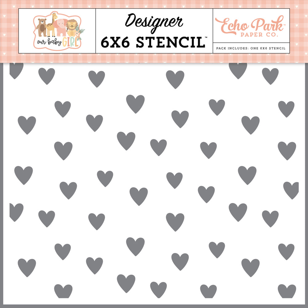 Full Of Love Stencil, 6 x 6 – Our Baby Girl – Echo Park Online now