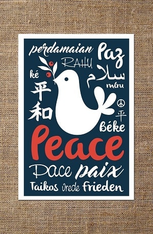 Global Harmony: Peace Dove Card SVG Image File Download for Craft Projects Online Sale