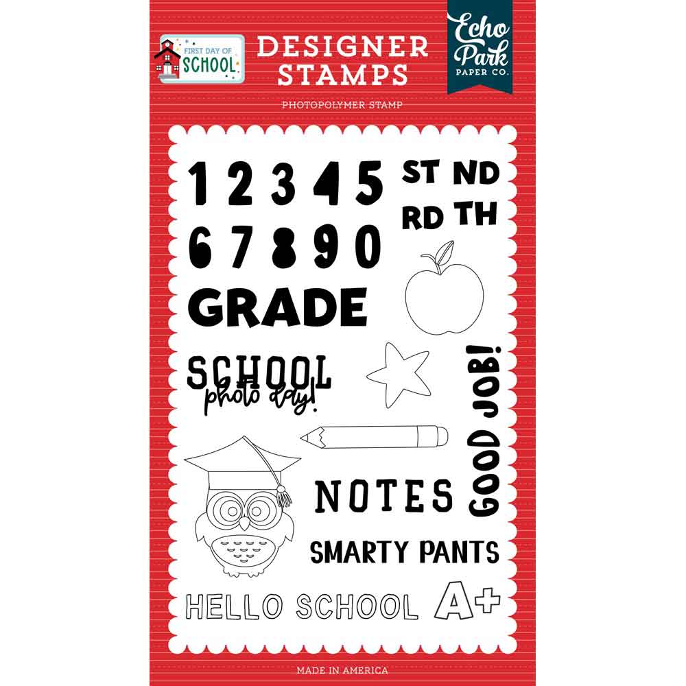 Grade School Stamp Set – First Day Of School – Echo Park Hot on Sale