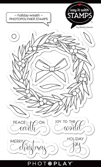 Holiday Wreath Stamps – Say It With Stamps – PhotoPlay Sale