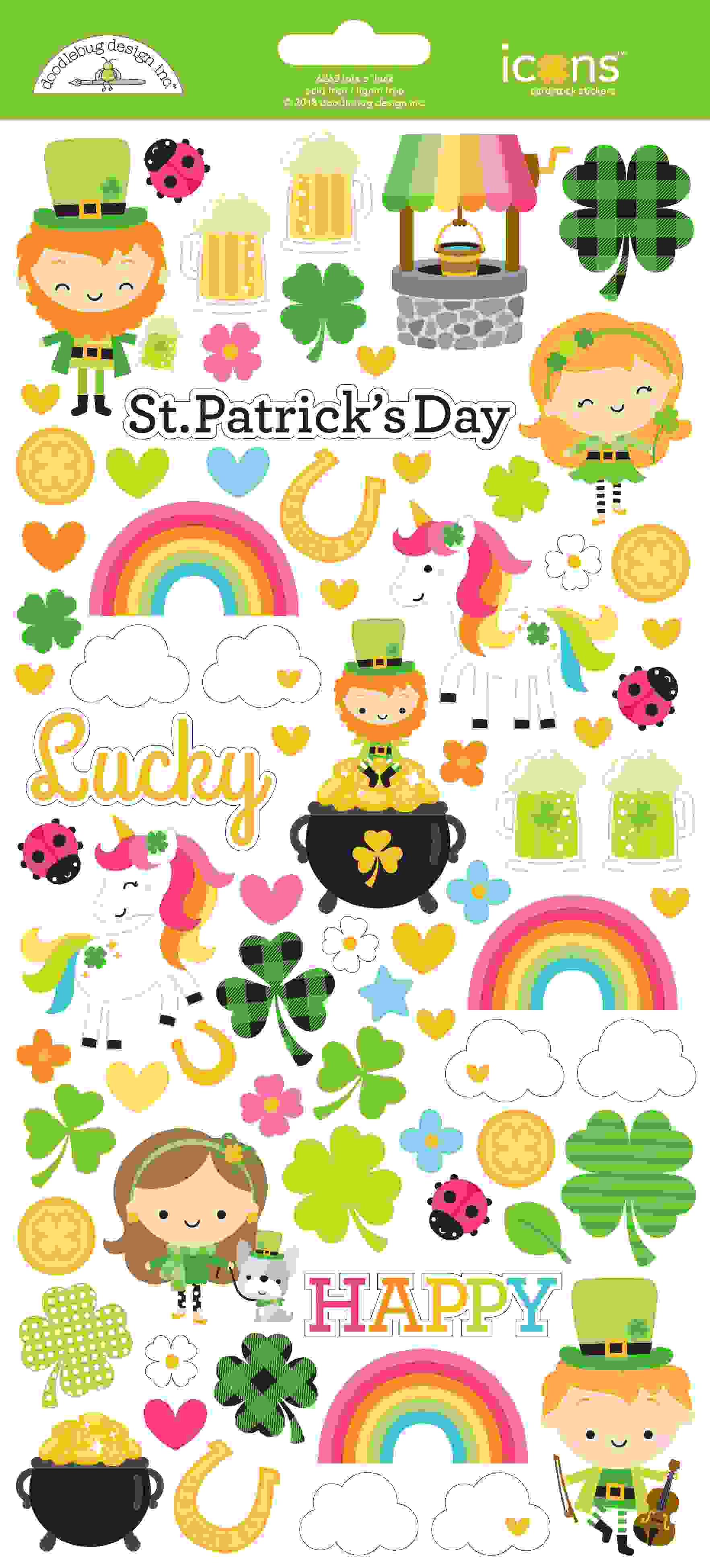 Lots O’ Luck Icons Stickers – Doodlebug Design Discount