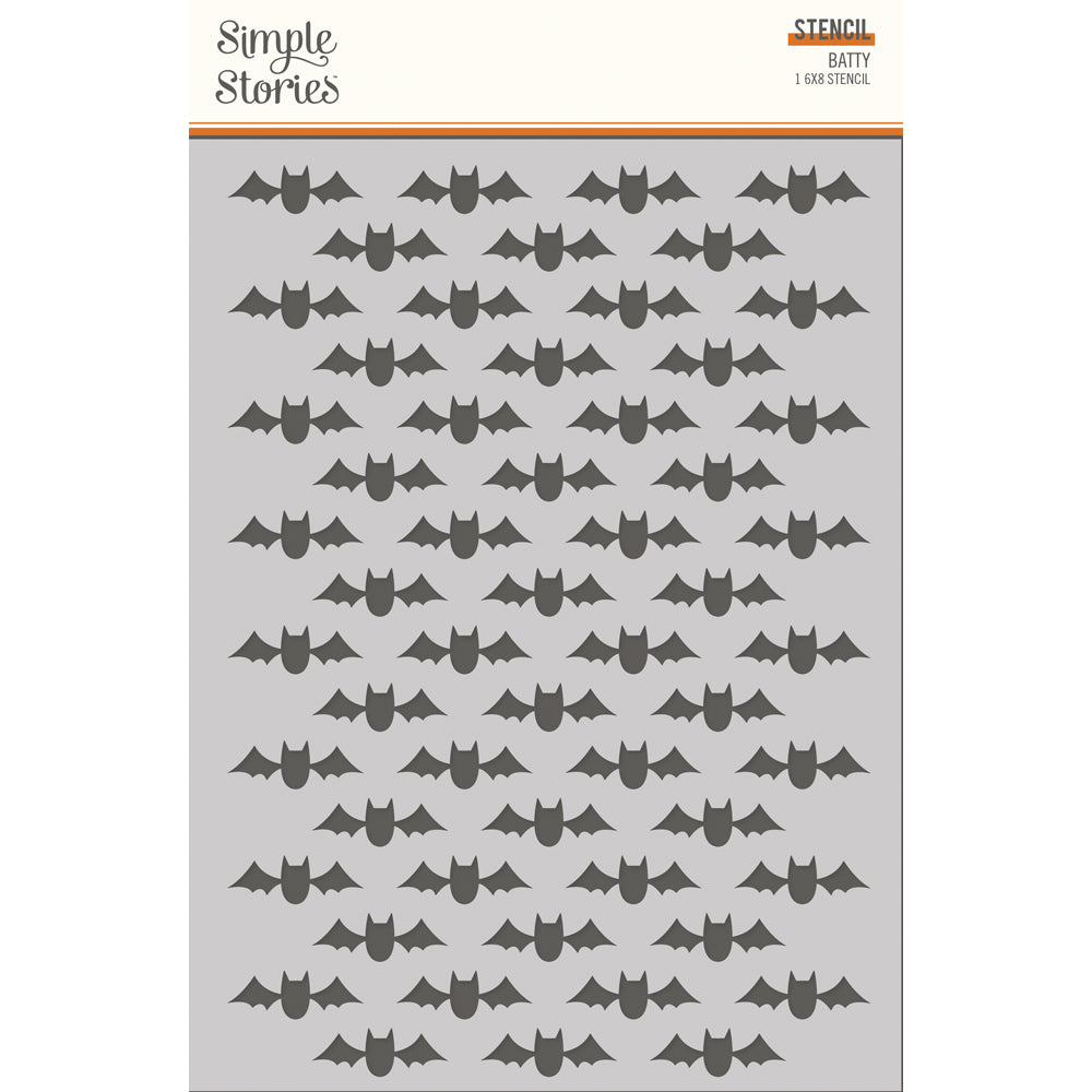 FaBOOlous – 6×8 Stencil – Batty – Simple Stories Sale