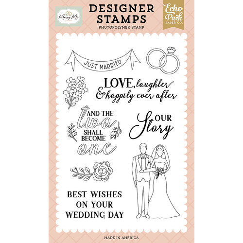 Just Married Banner Stamp Set – Marry Me – Echo Park Sale