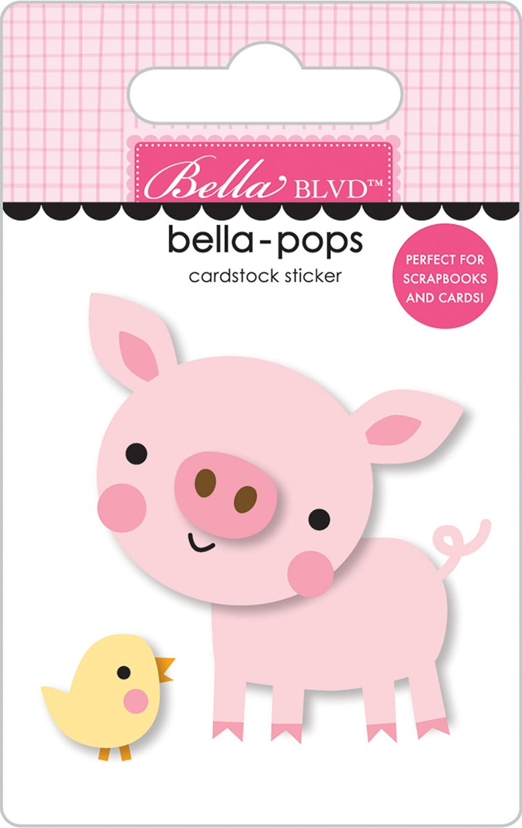 Hogs & Kisses Bella-pops – Stickers Cardstock- EIEIO Collection- Bella Blvd Online now
