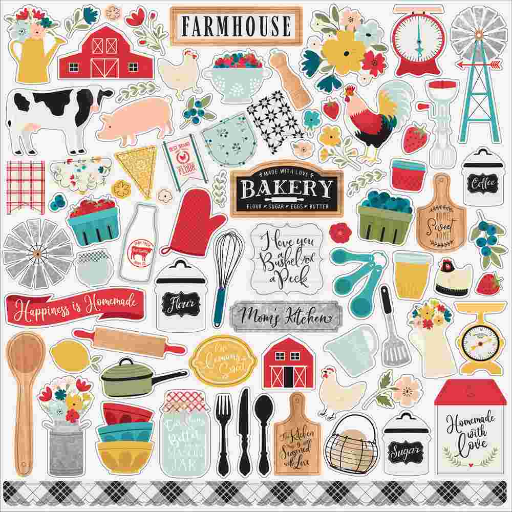 Farmhouse Kitchen Element Stickers – Echo Park Discount