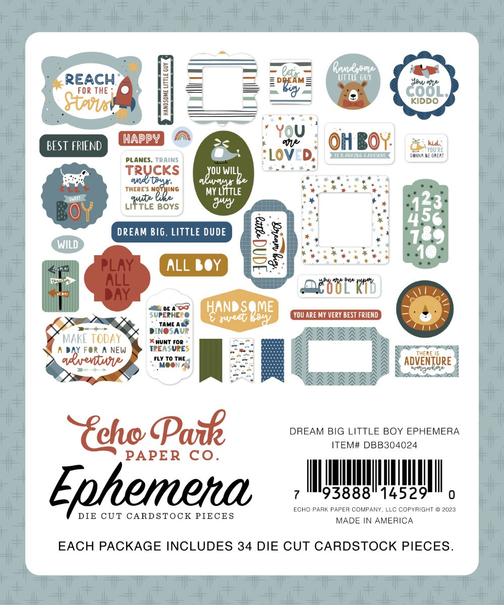 Ephemera – Dream Big Little Boy – Echo Park Online Sale