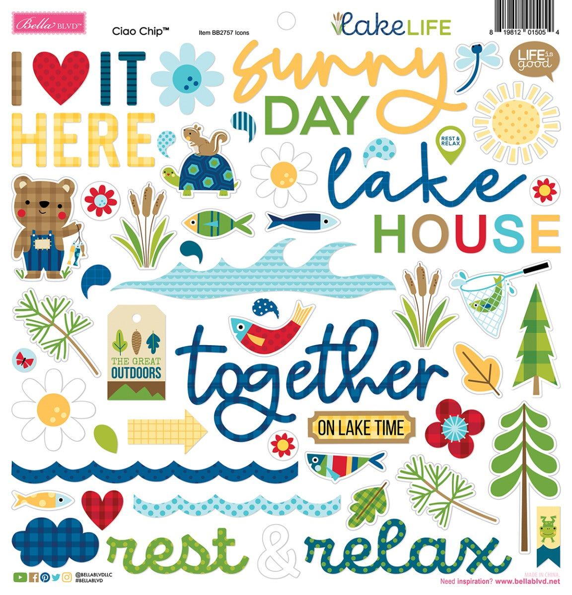 Lake Life Ciao Chipboard Icons – Bella Blvd Supply
