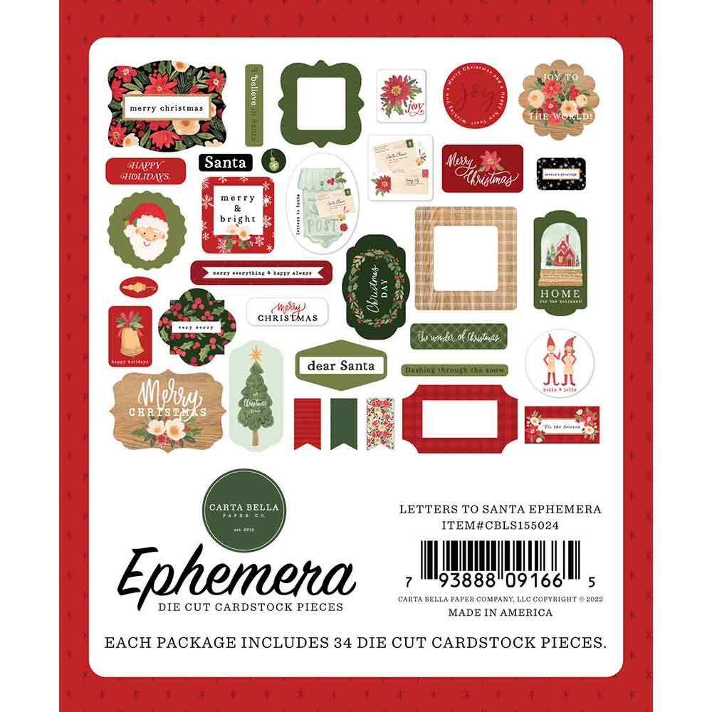 Letters To Santa Ephemera – Carta Bella Fashion