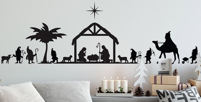 Gnome for the Holidays: Nativity Scene SVG Image File Download for Christmas Projects Online Hot Sale