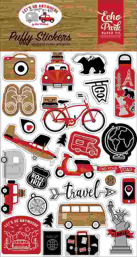 Let’s Go Anywhere Puffy Stickers – Echo Park Fashion