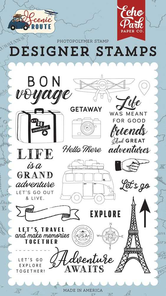 Let’s Go Travel Stamp Set – Scenic Route – Echo Park Online