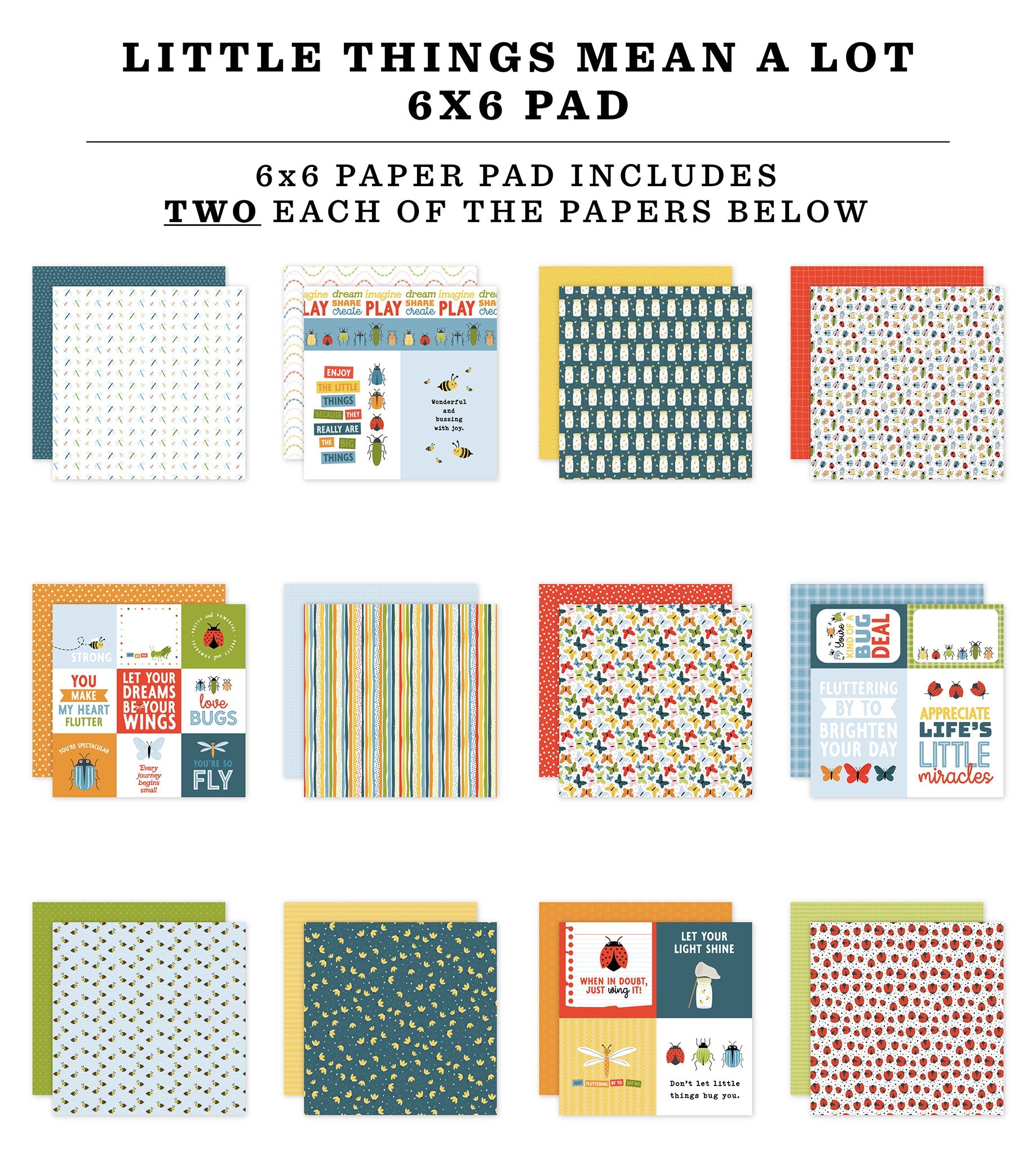 Little Things Mean A Lot 6″ x 6″ Paper Pad – Echo Park Hot on Sale