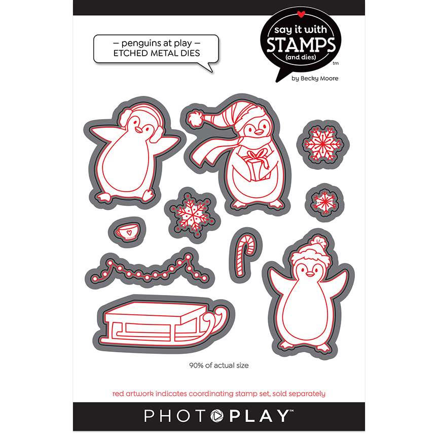 Penguins At Play Dies – Say It With Stamps – PhotoPlay Online Sale