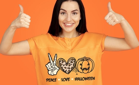 Peace, Love, Halloween SVG Image File Download for Halloween Projects Sale