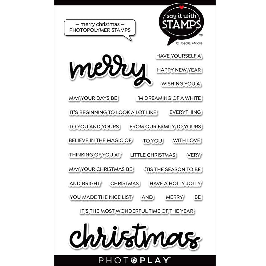 Merry/Christmas Word Stamps – Say It With Stamps – PhotoPlay Online now