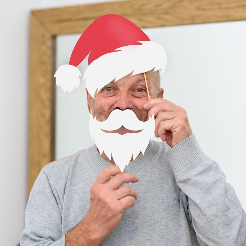Santa Claus Hat & Beard SVG Image File Download for Christmas Projects Online Sale