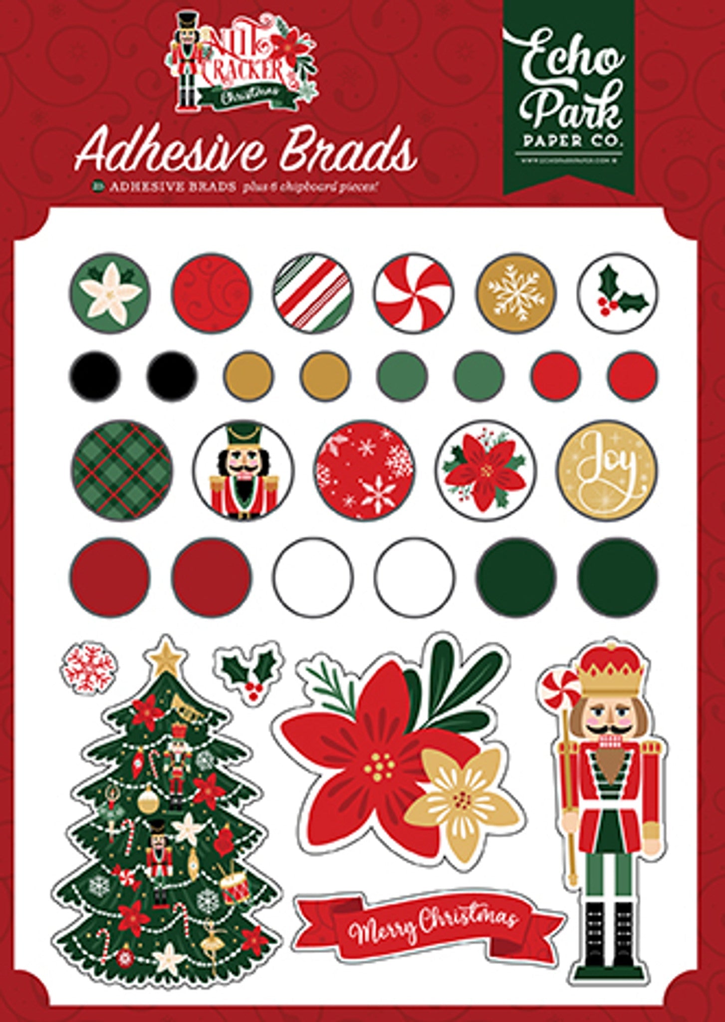 Nutcracker Christmas Adhesive Brads – Echo Park Hot on Sale