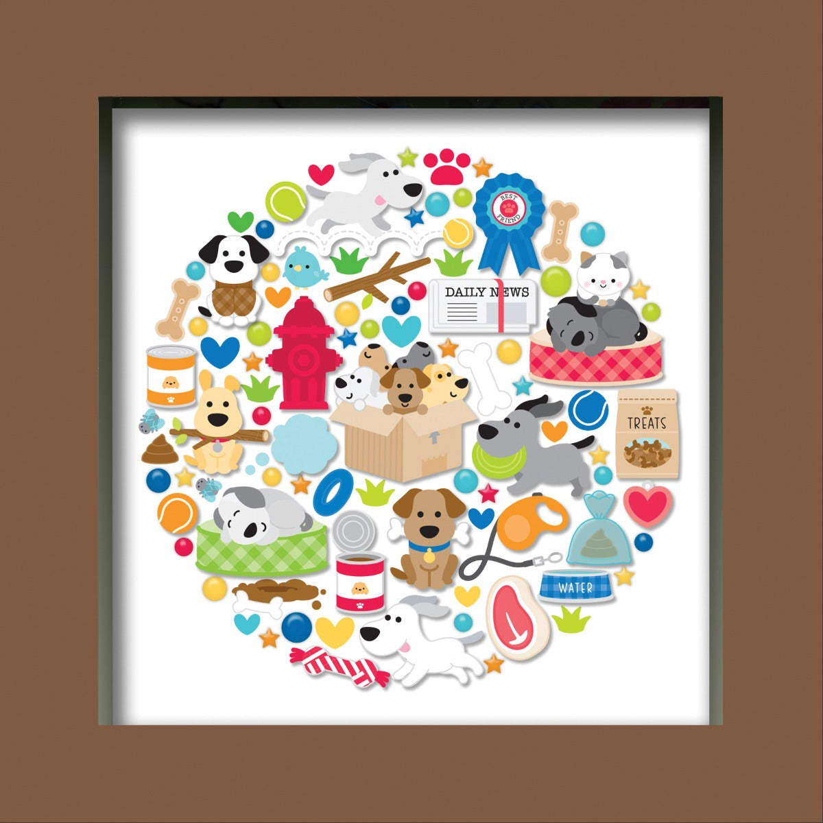 Shadow Box Insert Kit- Doggone Cute Collection -Doodlebug Design Supply