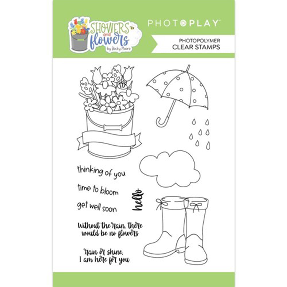 Showers and Flowers Stamps – Becky Moore – Photo Play Supply