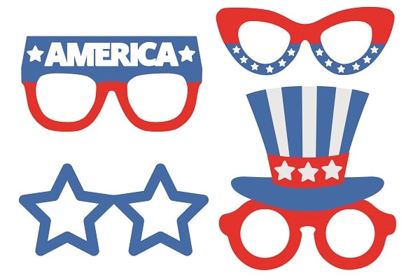 Patriotic Prop Glasses SVG Image File Download for Patriotic Projects on Sale