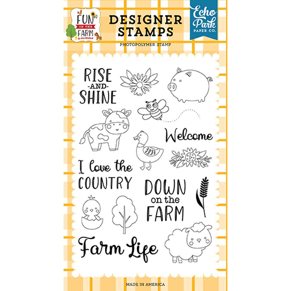 Rise And Shine Stamp Set – Fun on the Farm – Lori Whitlock – Echo Park Online Sale