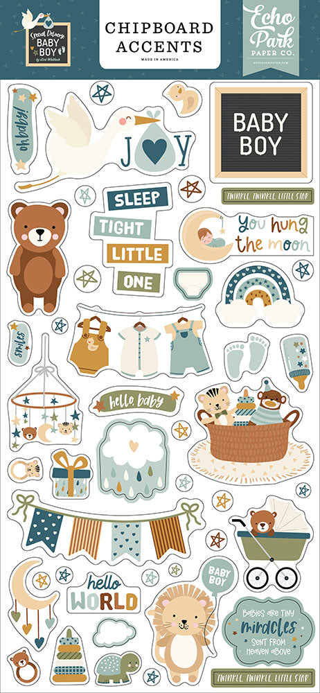 Special Delivery Baby Boy Chipboard Accents – Echo Park Fashion