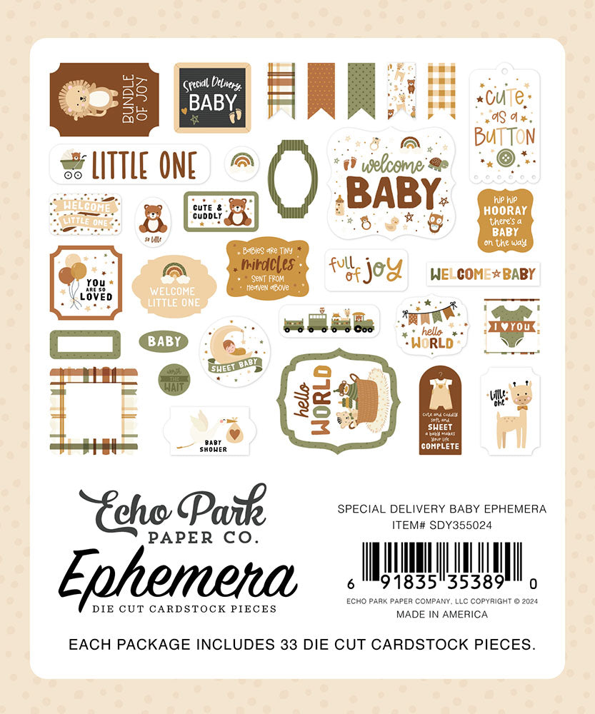 Special Delivery Baby Ephemera – Echo Park Discount
