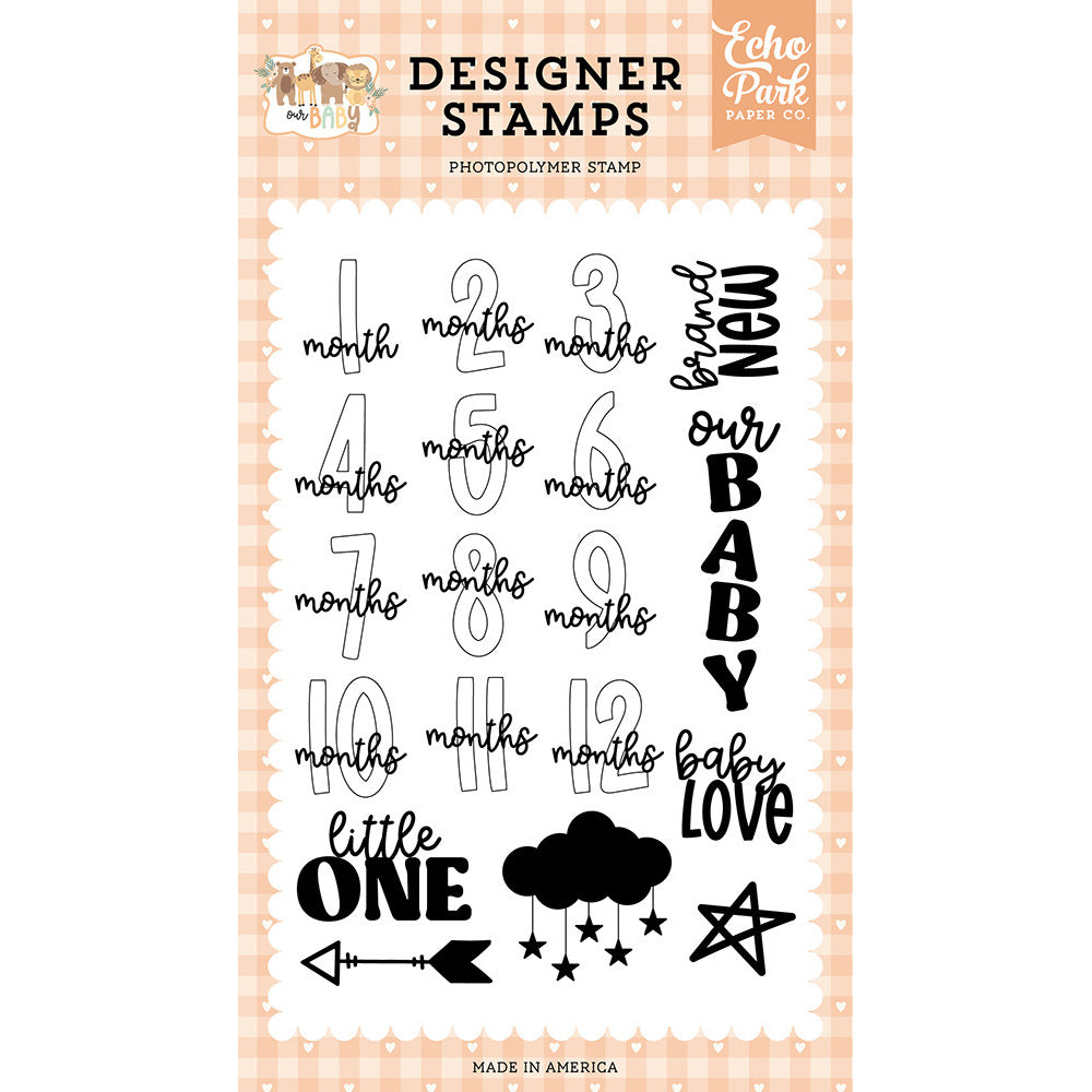 Our Baby Months Stamp Set – Echo Park Discount