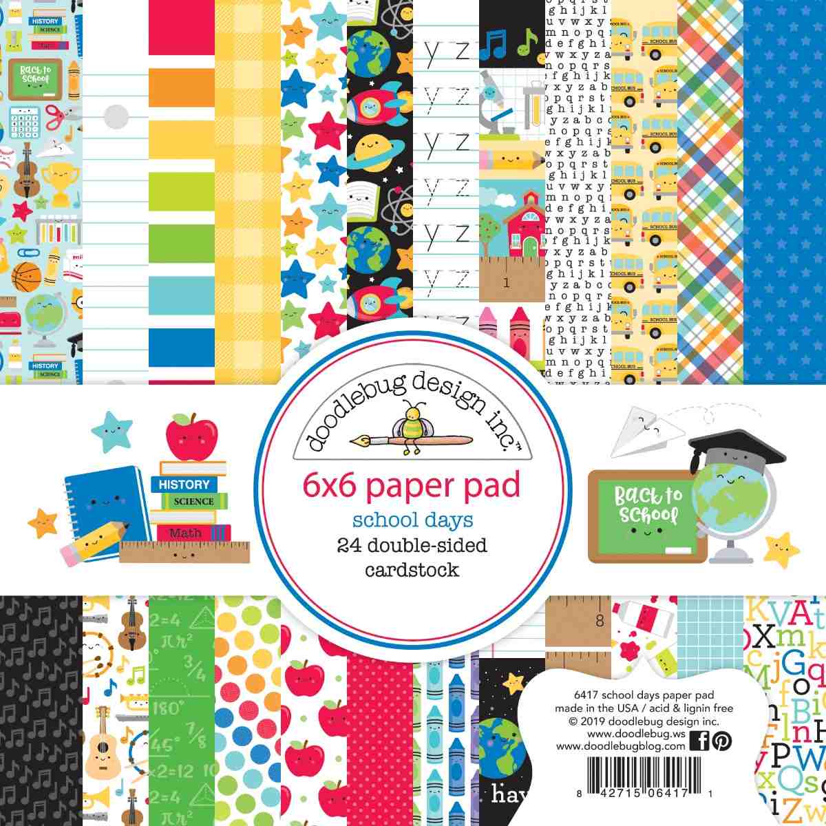 School Days 6″ x 6″ Paper Pad – Doodlebug Design Sale