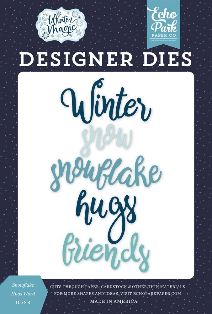 Snowflake Hugs Word Dies – Winter Magic – Echo Park Online Sale