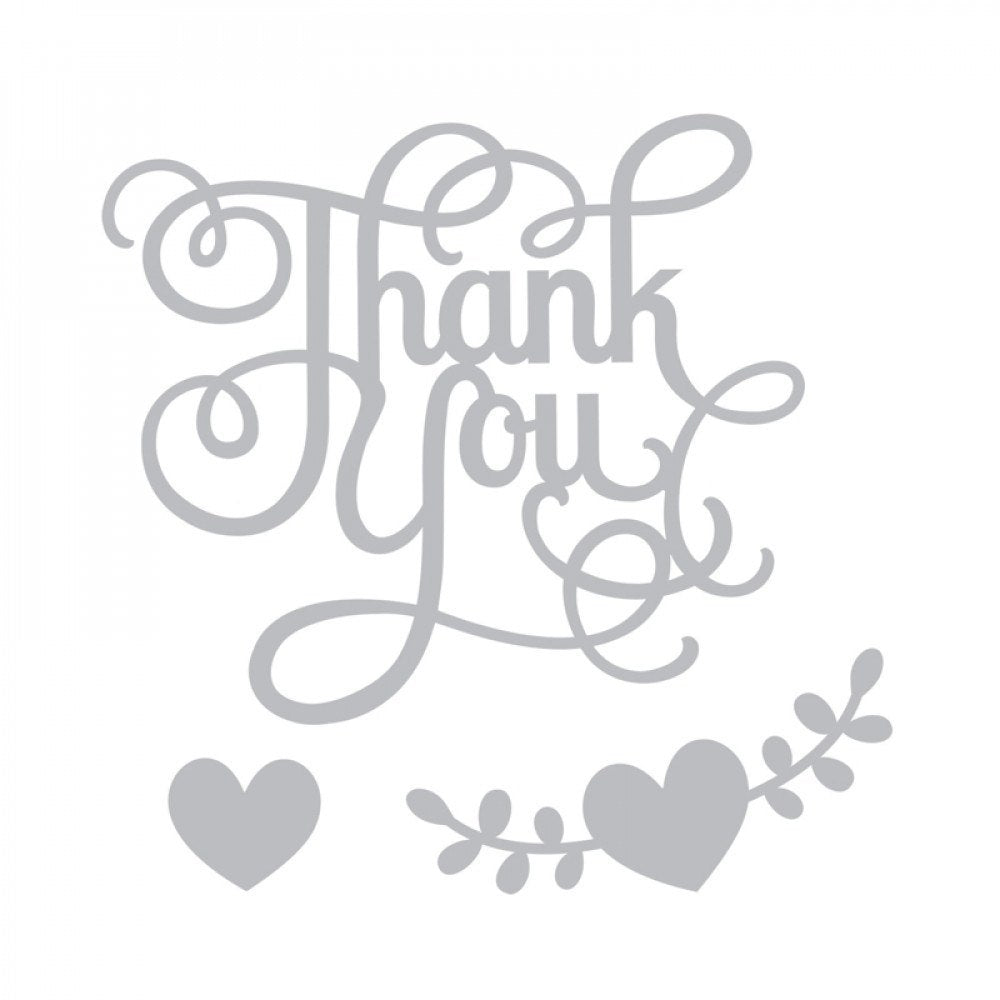 Phrase Thank You w/ Hearts Thinlits Die Set – Jen Long – Sizzix Online now