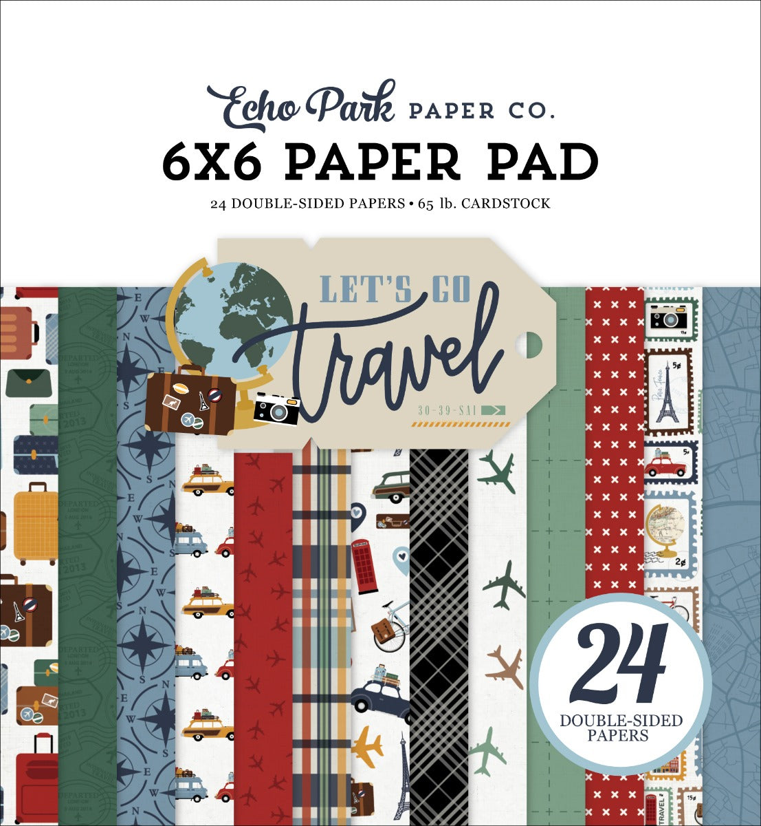 Paper Pad, 6×6 – Let’s Go Travel Collection – Echo Park Online Sale
