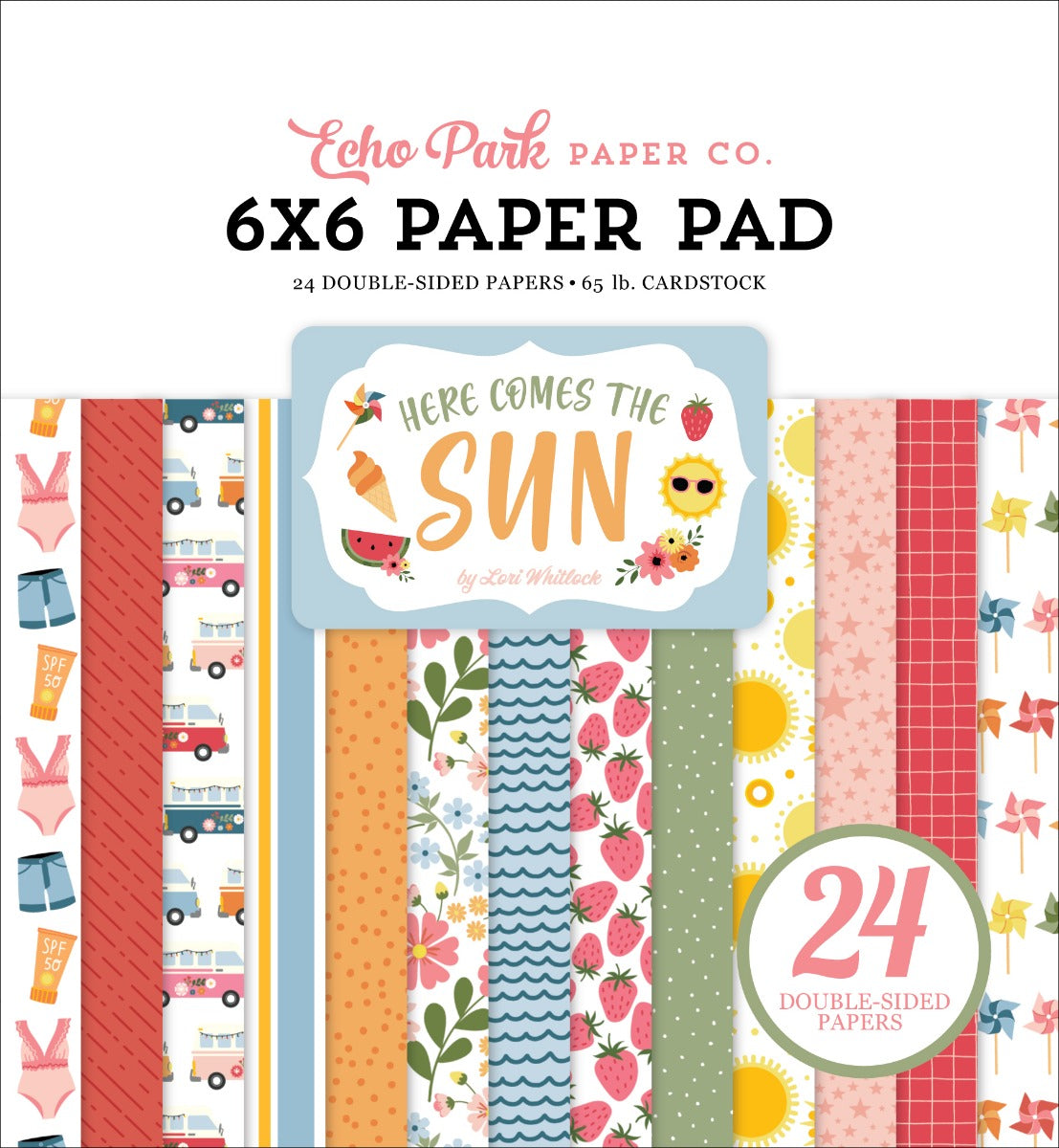 Paper Pad, 6×6 – Here Comes the Sun Collection – Echo Park Supply